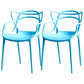 Contemporary Chairs Dining Arm Open Back Side Chairs with Plastic Legs for Kitchen Blue 2 Piece Set Clearhalo ' kitchen&dining_furn' 'Dining Chairs' 'Dining Tables & Seating' 'dining_chair' 'furn' 'furn_dining_chair' 'Furniture' 'furniture_dining_chair' 'Kitchen & Dining Furniture' 'kitchen' 4612999