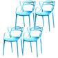 Contemporary Chairs Dining Arm Open Back Side Chairs with Plastic Legs for Kitchen Blue 4 Piece Set Clearhalo ' kitchen&dining_furn' 'Dining Chairs' 'Dining Tables & Seating' 'dining_chair' 'furn' 'furn_dining_chair' 'Furniture' 'furniture_dining_chair' 'Kitchen & Dining Furniture' 'kitchen' 4613001