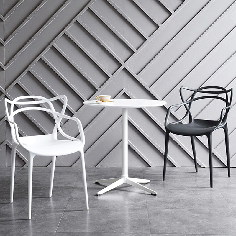 Contemporary Chairs Dining Arm Open Back Side Chairs with Plastic Legs for Kitchen Clearhalo ' kitchen&dining_furn' 'Dining Chairs' 'Dining Tables & Seating' 'dining_chair' 'furn' 'furn_dining_chair' 'Furniture' 'furniture_dining_chair' 'Kitchen & Dining Furniture' 'kitchen' 4613006