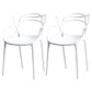 Contemporary Chairs Dining Arm Open Back Side Chairs with Plastic Legs for Kitchen White 2 Piece Set Clearhalo ' kitchen&dining_furn' 'Dining Chairs' 'Dining Tables & Seating' 'dining_chair' 'furn' 'furn_dining_chair' 'Furniture' 'furniture_dining_chair' 'Kitchen & Dining Furniture' 'kitchen' 4613010
