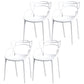 Contemporary Chairs Dining Arm Open Back Side Chairs with Plastic Legs for Kitchen White 4 Piece Set Clearhalo ' kitchen&dining_furn' 'Dining Chairs' 'Dining Tables & Seating' 'dining_chair' 'furn' 'furn_dining_chair' 'Furniture' 'furniture_dining_chair' 'Kitchen & Dining Furniture' 'kitchen' 4613011