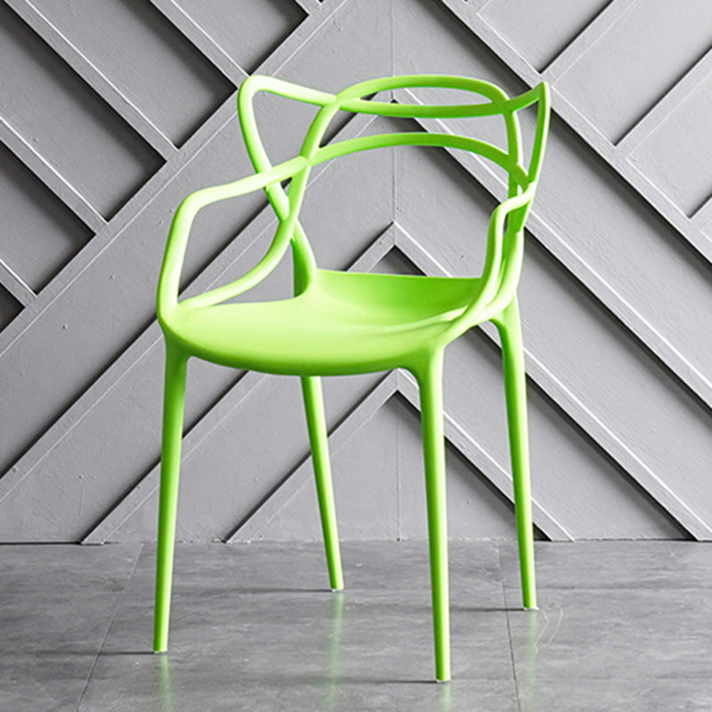 Contemporary Chairs Dining Arm Open Back Side Chairs with Plastic Legs for Kitchen Green 1 Piece Clearhalo ' kitchen&dining_furn' 'Dining Chairs' 'Dining Tables & Seating' 'dining_chair' 'furn' 'furn_dining_chair' 'Furniture' 'furniture_dining_chair' 'Kitchen & Dining Furniture' 'kitchen' 4613012
