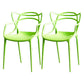 Contemporary Chairs Dining Arm Open Back Side Chairs with Plastic Legs for Kitchen Green 2 Piece Set Clearhalo ' kitchen&dining_furn' 'Dining Chairs' 'Dining Tables & Seating' 'dining_chair' 'furn' 'furn_dining_chair' 'Furniture' 'furniture_dining_chair' 'Kitchen & Dining Furniture' 'kitchen' 4613013