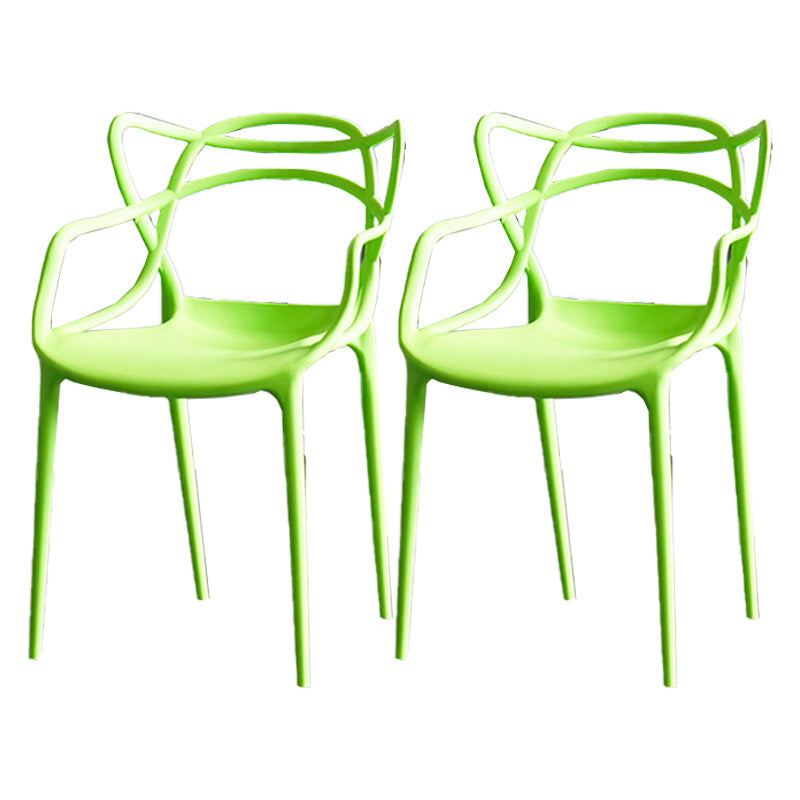 Contemporary Chairs Dining Arm Open Back Side Chairs with Plastic Legs for Kitchen Green 2 Piece Set Clearhalo ' kitchen&dining_furn' 'Dining Chairs' 'Dining Tables & Seating' 'dining_chair' 'furn' 'furn_dining_chair' 'Furniture' 'furniture_dining_chair' 'Kitchen & Dining Furniture' 'kitchen' 4613013