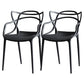 Contemporary Chairs Dining Arm Open Back Side Chairs with Plastic Legs for Kitchen Black 2 Piece Set Clearhalo ' kitchen&dining_furn' 'Dining Chairs' 'Dining Tables & Seating' 'dining_chair' 'furn' 'furn_dining_chair' 'Furniture' 'furniture_dining_chair' 'Kitchen & Dining Furniture' 'kitchen' 4613016
