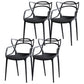 Contemporary Chairs Dining Arm Open Back Side Chairs with Plastic Legs for Kitchen Black 4 Piece Set Clearhalo ' kitchen&dining_furn' 'Dining Chairs' 'Dining Tables & Seating' 'dining_chair' 'furn' 'furn_dining_chair' 'Furniture' 'furniture_dining_chair' 'Kitchen & Dining Furniture' 'kitchen' 4613017