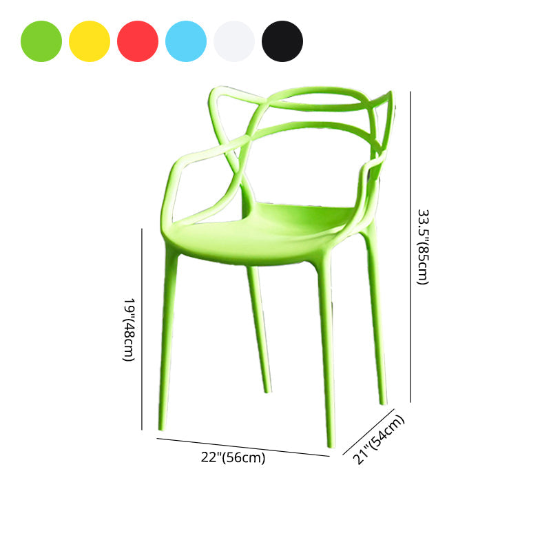 Contemporary Chairs Dining Arm Open Back Side Chairs with Plastic Legs for Kitchen Clearhalo ' kitchen&dining_furn' 'Dining Chairs' 'Dining Tables & Seating' 'dining_chair' 'furn' 'furn_dining_chair' 'Furniture' 'furniture_dining_chair' 'Kitchen & Dining Furniture' 'kitchen' 4613018