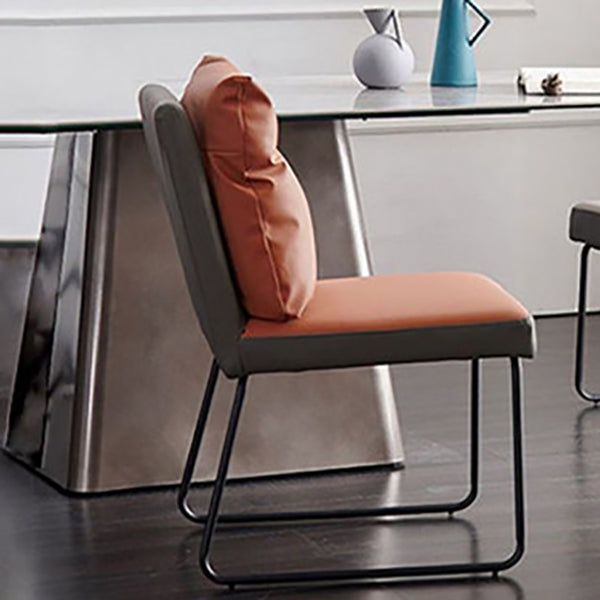 Modern Leather Living Room Side Chair Solid Back Matte Finish Dining Chair Clearhalo ' kitchen&dining_furn' 'Dining Chairs' 'Dining Tables & Seating' 'dining_chair' 'furn' 'furn_dining_chair' 'Furniture' 'furniture_dining_chair' 'Kitchen & Dining Furniture' 'kitchen' 4613033