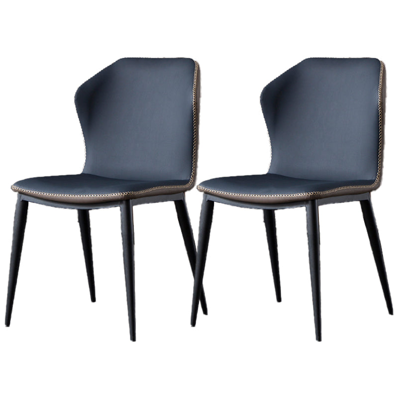 Industrial Style Faux Leather Dining Chairs Wingback Side Chair Blue 2 Piece Set Clearhalo ' kitchen&dining_furn' 'Dining Chairs' 'Dining Tables & Seating' 'dining_chair' 'furn' 'furn_dining_chair' 'Furniture' 'furniture_dining_chair' 'Kitchen & Dining Furniture' 'kitchen' 4613036