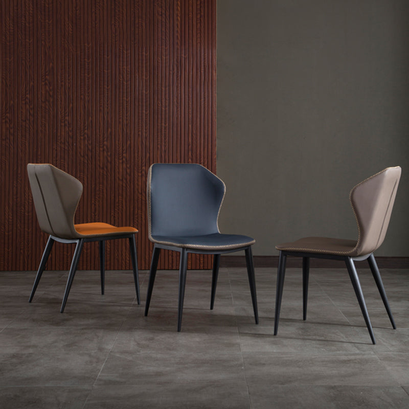 Industrial Style Faux Leather Dining Chairs Wingback Side Chair Clearhalo ' kitchen&dining_furn' 'Dining Chairs' 'Dining Tables & Seating' 'dining_chair' 'furn' 'furn_dining_chair' 'Furniture' 'furniture_dining_chair' 'Kitchen & Dining Furniture' 'kitchen' 4613037