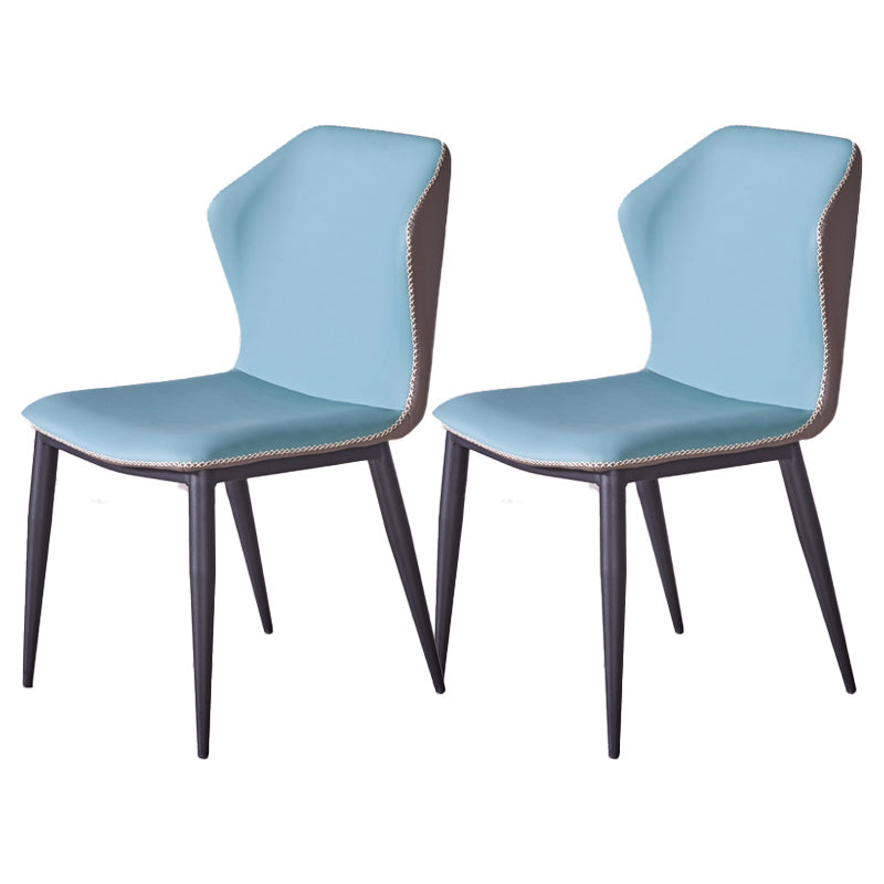 Industrial Style Faux Leather Dining Chairs Wingback Side Chair Light Blue 2 Piece Set Clearhalo ' kitchen&dining_furn' 'Dining Chairs' 'Dining Tables & Seating' 'dining_chair' 'furn' 'furn_dining_chair' 'Furniture' 'furniture_dining_chair' 'Kitchen & Dining Furniture' 'kitchen' 4613038
