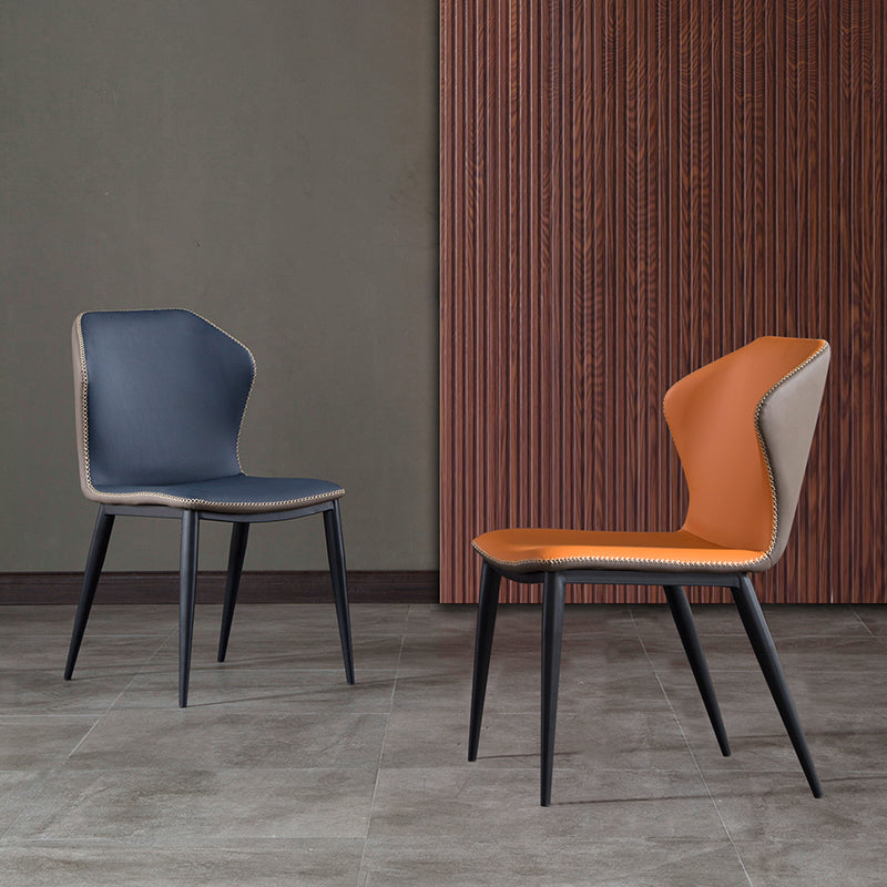 Industrial Style Faux Leather Dining Chairs Wingback Side Chair Clearhalo ' kitchen&dining_furn' 'Dining Chairs' 'Dining Tables & Seating' 'dining_chair' 'furn' 'furn_dining_chair' 'Furniture' 'furniture_dining_chair' 'Kitchen & Dining Furniture' 'kitchen' 4613040