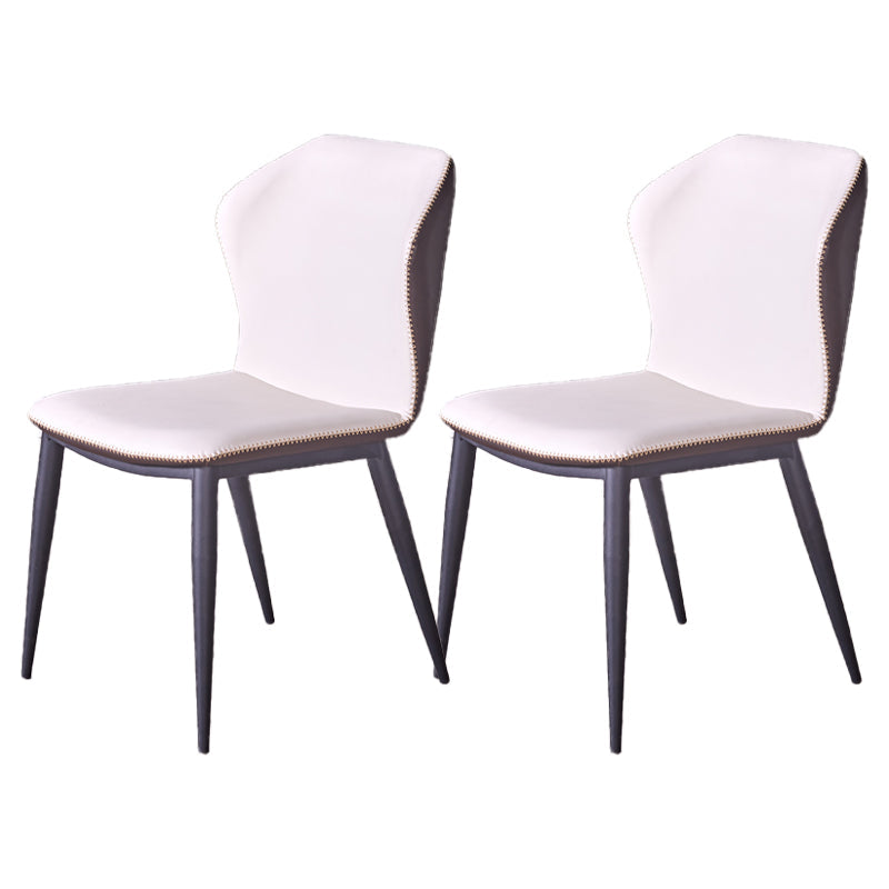 Industrial Style Faux Leather Dining Chairs Wingback Side Chair White 2 Piece Set Clearhalo ' kitchen&dining_furn' 'Dining Chairs' 'Dining Tables & Seating' 'dining_chair' 'furn' 'furn_dining_chair' 'Furniture' 'furniture_dining_chair' 'Kitchen & Dining Furniture' 'kitchen' 4613043