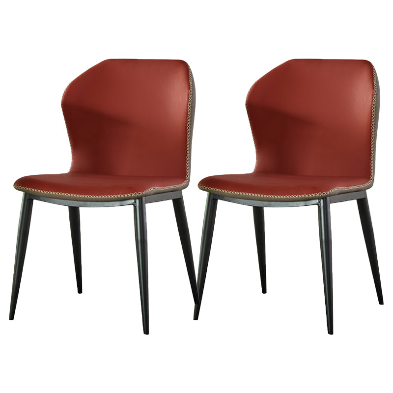 Industrial Style Faux Leather Dining Chairs Wingback Side Chair Red 2 Piece Set Clearhalo ' kitchen&dining_furn' 'Dining Chairs' 'Dining Tables & Seating' 'dining_chair' 'furn' 'furn_dining_chair' 'Furniture' 'furniture_dining_chair' 'Kitchen & Dining Furniture' 'kitchen' 4613047