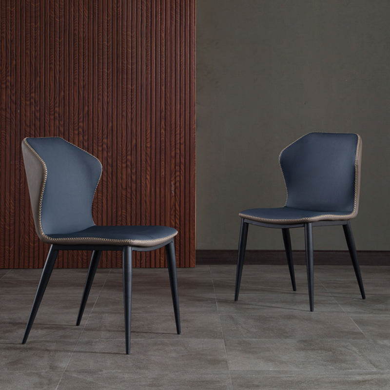 Industrial Style Faux Leather Dining Chairs Wingback Side Chair Clearhalo ' kitchen&dining_furn' 'Dining Chairs' 'Dining Tables & Seating' 'dining_chair' 'furn' 'furn_dining_chair' 'Furniture' 'furniture_dining_chair' 'Kitchen & Dining Furniture' 'kitchen' 4613051