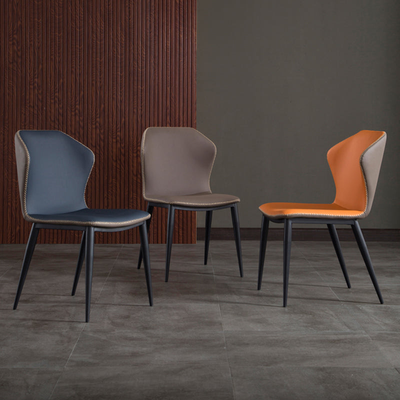 Industrial Style Faux Leather Dining Chairs Wingback Side Chair Clearhalo ' kitchen&dining_furn' 'Dining Chairs' 'Dining Tables & Seating' 'dining_chair' 'furn' 'furn_dining_chair' 'Furniture' 'furniture_dining_chair' 'Kitchen & Dining Furniture' 'kitchen' 4613052