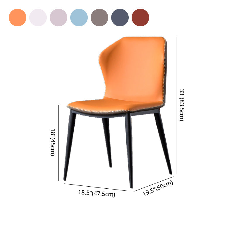 Industrial Style Faux Leather Dining Chairs Wingback Side Chair Clearhalo ' kitchen&dining_furn' 'Dining Chairs' 'Dining Tables & Seating' 'dining_chair' 'furn' 'furn_dining_chair' 'Furniture' 'furniture_dining_chair' 'Kitchen & Dining Furniture' 'kitchen' 4613054