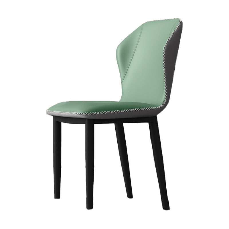 Industrial Wingback Armless Dining Chair Faux Leather Dining Chairs for Home Use Gray-Green 1 Piece Clearhalo ' kitchen&dining_furn' 'Dining Chairs' 'Dining Tables & Seating' 'dining_chair' 'furn' 'furn_dining_chair' 'Furniture' 'furniture_dining_chair' 'Kitchen & Dining Furniture' 'kitchen' 4613061