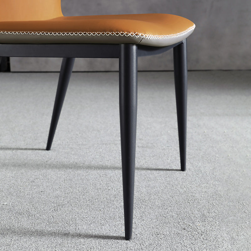 Industrial Wingback Armless Dining Chair Faux Leather Dining Chairs for Home Use Clearhalo ' kitchen&dining_furn' 'Dining Chairs' 'Dining Tables & Seating' 'dining_chair' 'furn' 'furn_dining_chair' 'Furniture' 'furniture_dining_chair' 'Kitchen & Dining Furniture' 'kitchen' 4613071