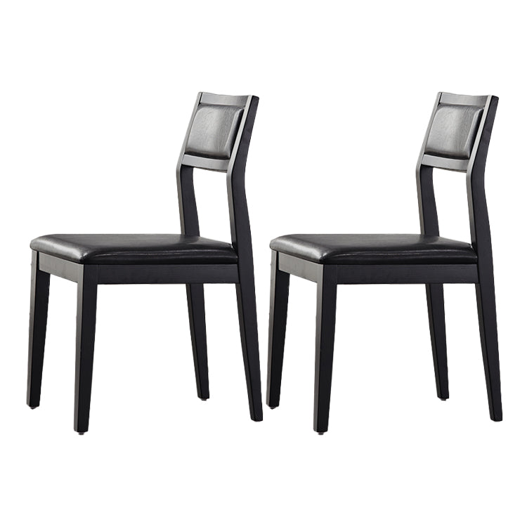 Contemporary Chairs Dining Armless Open Back Side Chairs with Wooden Legs for Kitchen Black 2 Piece Set Clearhalo ' kitchen&dining_furn' 'Dining Chairs' 'Dining Tables & Seating' 'dining_chair' 'furn' 'furn_dining_chair' 'Furniture' 'furniture_dining_chair' 'Kitchen & Dining Furniture' 'kitchen' 4613086