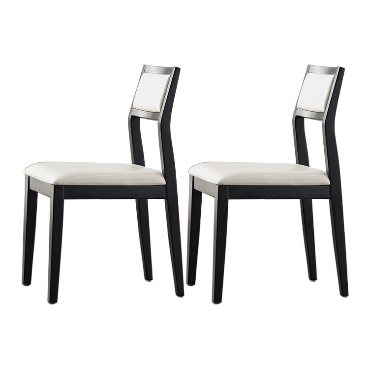 Contemporary Chairs Dining Armless Open Back Side Chairs with Wooden Legs for Kitchen Off-White 2 Piece Set Clearhalo ' kitchen&dining_furn' 'Dining Chairs' 'Dining Tables & Seating' 'dining_chair' 'furn' 'furn_dining_chair' 'Furniture' 'furniture_dining_chair' 'Kitchen & Dining Furniture' 'kitchen' 4613095