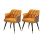 Glam Metal Arm Dining Chair Faux Leather Side Chairs for Home Use Brown 2 Piece Set Clearhalo ' kitchen&dining_furn' 'Dining Chairs' 'Dining Tables & Seating' 'dining_chair' 'furn' 'furn_dining_chair' 'Furniture' 'furniture_dining_chair' 'Kitchen & Dining Furniture' 'kitchen' 4613104