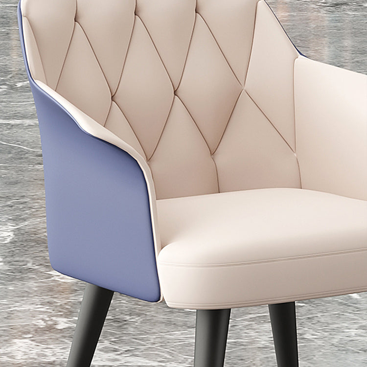 Glam Metal Arm Dining Chair Faux Leather Side Chairs for Home Use Clearhalo ' kitchen&dining_furn' 'Dining Chairs' 'Dining Tables & Seating' 'dining_chair' 'furn' 'furn_dining_chair' 'Furniture' 'furniture_dining_chair' 'Kitchen & Dining Furniture' 'kitchen' 4613113