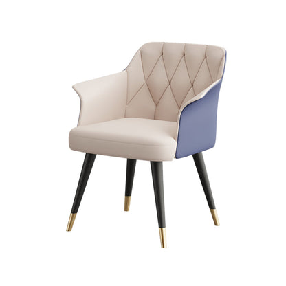 Glam Metal Arm Dining Chair Faux Leather Side Chairs for Home Use Blue 1 Piece Clearhalo ' kitchen&dining_furn' 'Dining Chairs' 'Dining Tables & Seating' 'dining_chair' 'furn' 'furn_dining_chair' 'Furniture' 'furniture_dining_chair' 'Kitchen & Dining Furniture' 'kitchen' 4613115