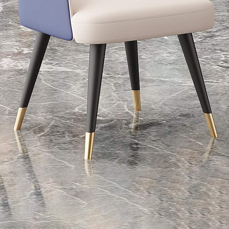 Glam Metal Arm Dining Chair Faux Leather Side Chairs for Home Use Clearhalo ' kitchen&dining_furn' 'Dining Chairs' 'Dining Tables & Seating' 'dining_chair' 'furn' 'furn_dining_chair' 'Furniture' 'furniture_dining_chair' 'Kitchen & Dining Furniture' 'kitchen' 4613117