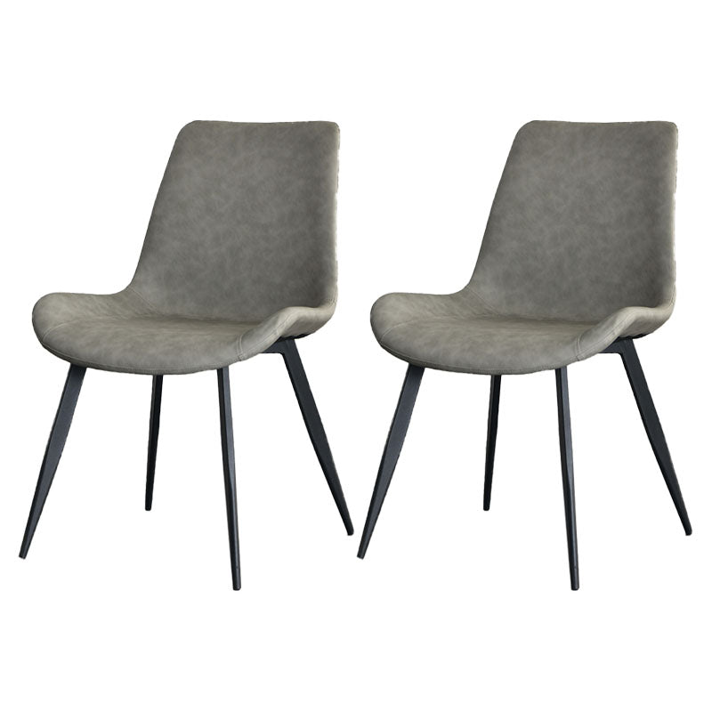 Contemporary Style Chair Dining Armless Chair with Metal Legs for Kitchen Light Gray 2 Piece Set Clearhalo ' kitchen&dining_furn' 'Dining Chairs' 'Dining Tables & Seating' 'dining_chair' 'furn' 'furn_dining_chair' 'Furniture' 'furniture_dining_chair' 'Kitchen & Dining Furniture' 'kitchen' 4613130