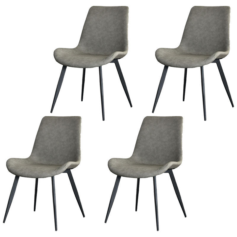 Contemporary Style Chair Dining Armless Chair with Metal Legs for Kitchen Light Gray 4 Piece Set Clearhalo ' kitchen&dining_furn' 'Dining Chairs' 'Dining Tables & Seating' 'dining_chair' 'furn' 'furn_dining_chair' 'Furniture' 'furniture_dining_chair' 'Kitchen & Dining Furniture' 'kitchen' 4613132