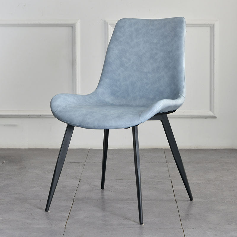 Contemporary Style Chair Dining Armless Chair with Metal Legs for Kitchen Light Blue 1 Piece Clearhalo ' kitchen&dining_furn' 'Dining Chairs' 'Dining Tables & Seating' 'dining_chair' 'furn' 'furn_dining_chair' 'Furniture' 'furniture_dining_chair' 'Kitchen & Dining Furniture' 'kitchen' 4613134