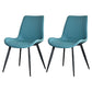 Contemporary Style Chair Dining Armless Chair with Metal Legs for Kitchen Blue 2 Piece Set Clearhalo ' kitchen&dining_furn' 'Dining Chairs' 'Dining Tables & Seating' 'dining_chair' 'furn' 'furn_dining_chair' 'Furniture' 'furniture_dining_chair' 'Kitchen & Dining Furniture' 'kitchen' 4613142