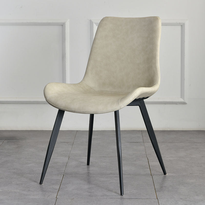 Contemporary Style Chair Dining Armless Chair with Metal Legs for Kitchen Beige 1 Piece Clearhalo ' kitchen&dining_furn' 'Dining Chairs' 'Dining Tables & Seating' 'dining_chair' 'furn' 'furn_dining_chair' 'Furniture' 'furniture_dining_chair' 'Kitchen & Dining Furniture' 'kitchen' 4613145