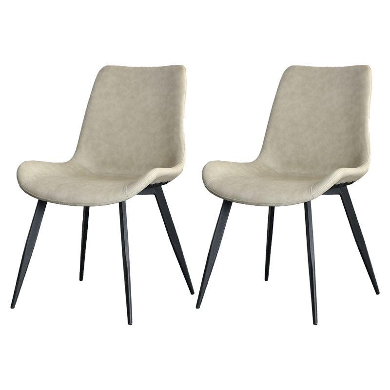 Contemporary Style Chair Dining Armless Chair with Metal Legs for Kitchen Beige 2 Piece Set Clearhalo ' kitchen&dining_furn' 'Dining Chairs' 'Dining Tables & Seating' 'dining_chair' 'furn' 'furn_dining_chair' 'Furniture' 'furniture_dining_chair' 'Kitchen & Dining Furniture' 'kitchen' 4613148