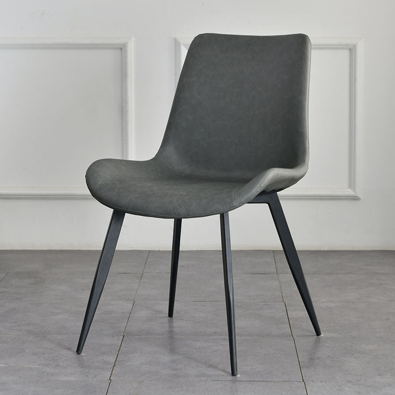 Contemporary Style Chair Dining Armless Chair with Metal Legs for Kitchen Dark Gray 1 Piece Clearhalo ' kitchen&dining_furn' 'Dining Chairs' 'Dining Tables & Seating' 'dining_chair' 'furn' 'furn_dining_chair' 'Furniture' 'furniture_dining_chair' 'Kitchen & Dining Furniture' 'kitchen' 4613150