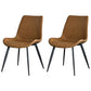 Contemporary Style Chair Dining Armless Chair with Metal Legs for Kitchen Brown 2 Piece Set Clearhalo ' kitchen&dining_furn' 'Dining Chairs' 'Dining Tables & Seating' 'dining_chair' 'furn' 'furn_dining_chair' 'Furniture' 'furniture_dining_chair' 'Kitchen & Dining Furniture' 'kitchen' 4613154
