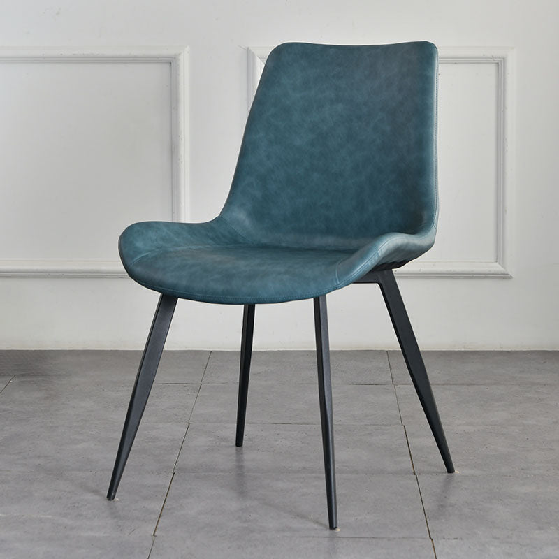 Contemporary Style Chair Dining Armless Chair with Metal Legs for Kitchen Lake Blue 1 Piece Clearhalo ' kitchen&dining_furn' 'Dining Chairs' 'Dining Tables & Seating' 'dining_chair' 'furn' 'furn_dining_chair' 'Furniture' 'furniture_dining_chair' 'Kitchen & Dining Furniture' 'kitchen' 4613156
