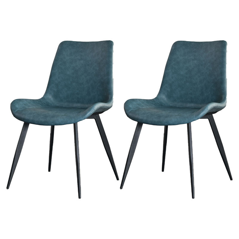 Contemporary Style Chair Dining Armless Chair with Metal Legs for Kitchen Lake Blue 2 Piece Set Clearhalo ' kitchen&dining_furn' 'Dining Chairs' 'Dining Tables & Seating' 'dining_chair' 'furn' 'furn_dining_chair' 'Furniture' 'furniture_dining_chair' 'Kitchen & Dining Furniture' 'kitchen' 4613157