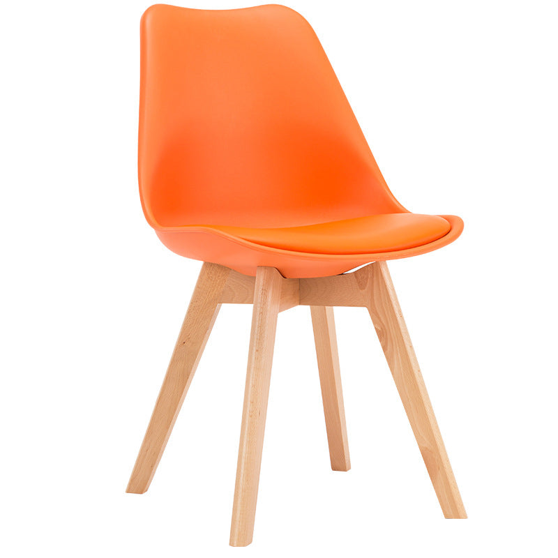Scandinavian Wood Dining Kitchen Room Side Chair Solid Back Chair Orange 1 Piece Clearhalo ' kitchen&dining_furn' 'Dining Chairs' 'Dining Tables & Seating' 'dining_chair' 'Furniture' 'furniture_dining_chair' 'Kitchen & Dining Furniture' 'kitchen' 4613169