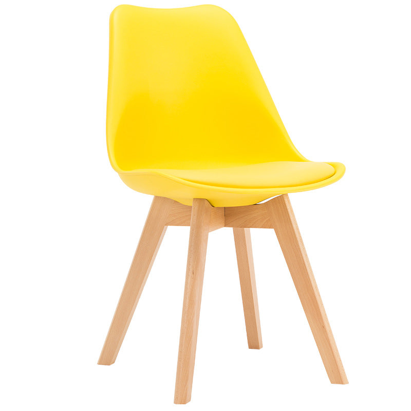 Scandinavian Wood Dining Kitchen Room Side Chair Solid Back Chair Yellow 1 Piece Clearhalo ' kitchen&dining_furn' 'Dining Chairs' 'Dining Tables & Seating' 'dining_chair' 'Furniture' 'furniture_dining_chair' 'Kitchen & Dining Furniture' 'kitchen' 4613171