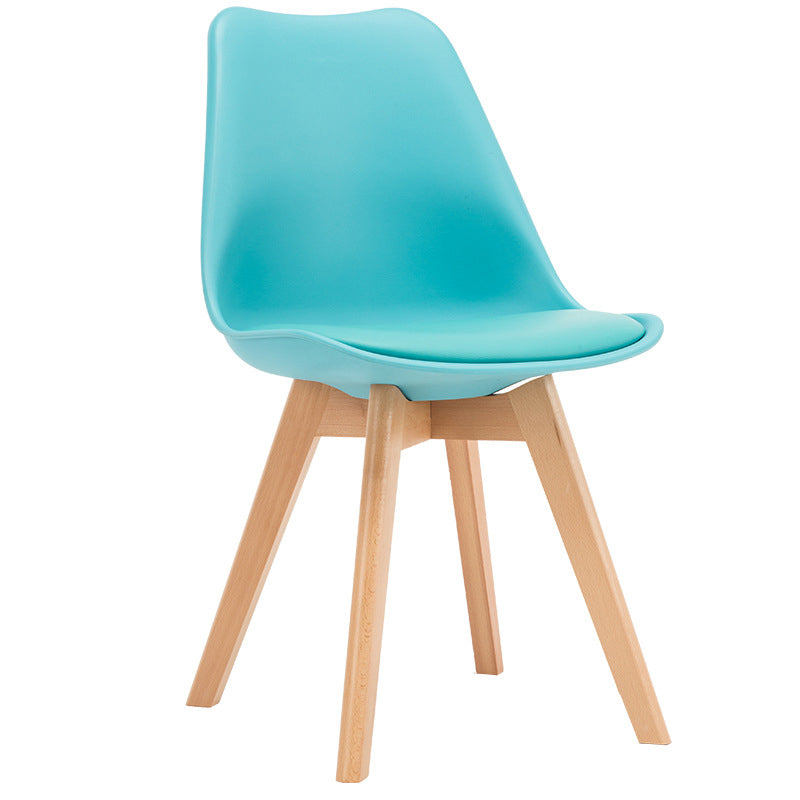 Scandinavian Wood Dining Kitchen Room Side Chair Solid Back Chair Blue 1 Piece Clearhalo ' kitchen&dining_furn' 'Dining Chairs' 'Dining Tables & Seating' 'dining_chair' 'Furniture' 'furniture_dining_chair' 'Kitchen & Dining Furniture' 'kitchen' 4613173