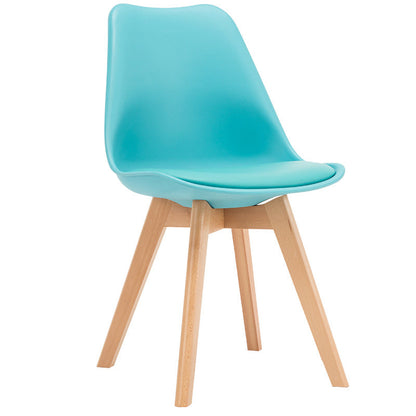Scandinavian Wood Dining Kitchen Room Side Chair Solid Back Chair Blue 1 Piece Clearhalo ' kitchen&dining_furn' 'Dining Chairs' 'Dining Tables & Seating' 'dining_chair' 'Furniture' 'furniture_dining_chair' 'Kitchen & Dining Furniture' 'kitchen' 4613173