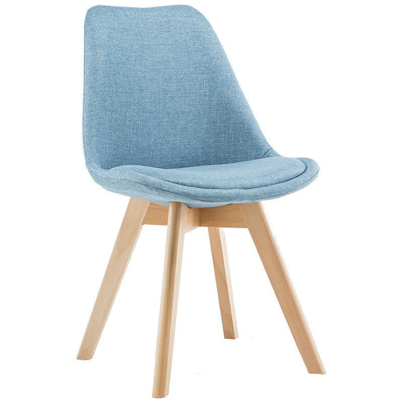 Scandinavian Wood Dining Kitchen Room Side Chair Solid Back Chair Light Blue 1 Piece Clearhalo ' kitchen&dining_furn' 'Dining Chairs' 'Dining Tables & Seating' 'dining_chair' 'Furniture' 'furniture_dining_chair' 'Kitchen & Dining Furniture' 'kitchen' 4613175