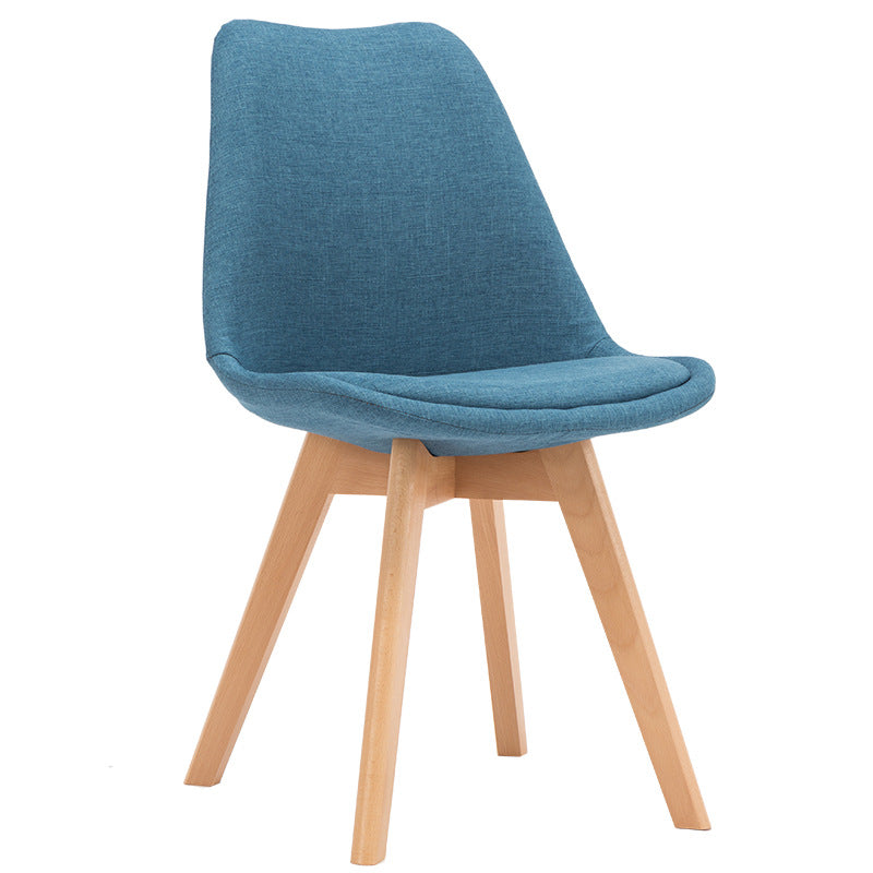 Scandinavian Wood Dining Kitchen Room Side Chair Solid Back Chair Dark Blue 1 Piece Clearhalo ' kitchen&dining_furn' 'Dining Chairs' 'Dining Tables & Seating' 'dining_chair' 'Furniture' 'furniture_dining_chair' 'Kitchen & Dining Furniture' 'kitchen' 4613179