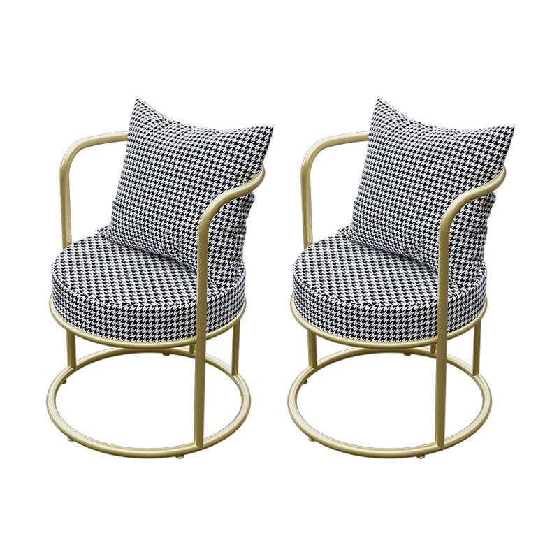 Nordic Style Metal Dining Room Chair Upholstered Arm Chairs for Restaurant Use Black White 2 Piece Set Clearhalo ' kitchen&dining_furn' 'Dining Chairs' 'Dining Tables & Seating' 'dining_chair' 'furn' 'furn_dining_chair' 'Furniture' 'furniture_dining_chair' 'Kitchen & Dining Furniture' 'kitchen' 4613186