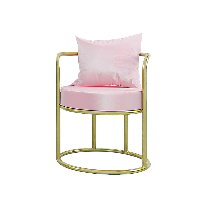 Nordic Style Metal Dining Room Chair Upholstered Arm Chairs for Restaurant Use Pink 1 Piece Clearhalo ' kitchen&dining_furn' 'Dining Chairs' 'Dining Tables & Seating' 'dining_chair' 'furn' 'furn_dining_chair' 'Furniture' 'furniture_dining_chair' 'Kitchen & Dining Furniture' 'kitchen' 4613190