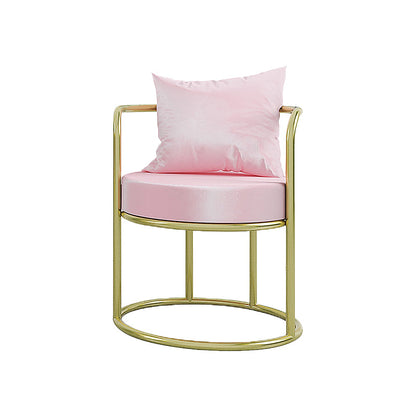 Nordic Style Metal Dining Room Chair Upholstered Arm Chairs for Restaurant Use Pink 1 Piece Clearhalo ' kitchen&dining_furn' 'Dining Chairs' 'Dining Tables & Seating' 'dining_chair' 'furn' 'furn_dining_chair' 'Furniture' 'furniture_dining_chair' 'Kitchen & Dining Furniture' 'kitchen' 4613190