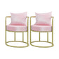 Nordic Style Metal Dining Room Chair Upholstered Arm Chairs for Restaurant Use Pink 2 Piece Set Clearhalo ' kitchen&dining_furn' 'Dining Chairs' 'Dining Tables & Seating' 'dining_chair' 'furn' 'furn_dining_chair' 'Furniture' 'furniture_dining_chair' 'Kitchen & Dining Furniture' 'kitchen' 4613192