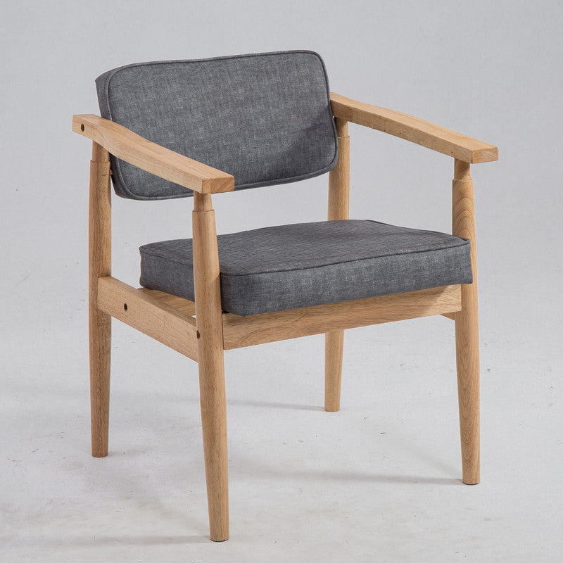 Farmhouse Rubberwood Open Back Arm Chair Matte Finish Leather Dining Chair Clearhalo ' kitchen&dining_furn' 'Dining Chairs' 'Dining Tables & Seating' 'dining_chair' 'furn' 'furn_dining_chair' 'Furniture' 'furniture_dining_chair' 'Kitchen & Dining Furniture' 'kitchen' 4613214